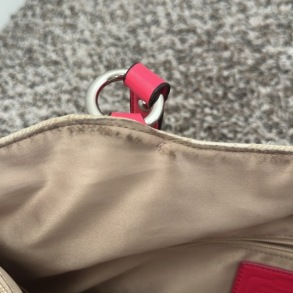 Vintage Coach Campbell Abby COACH Khaki & Pink Signature Hobo Shoulder Bag - Picture 13 of 15